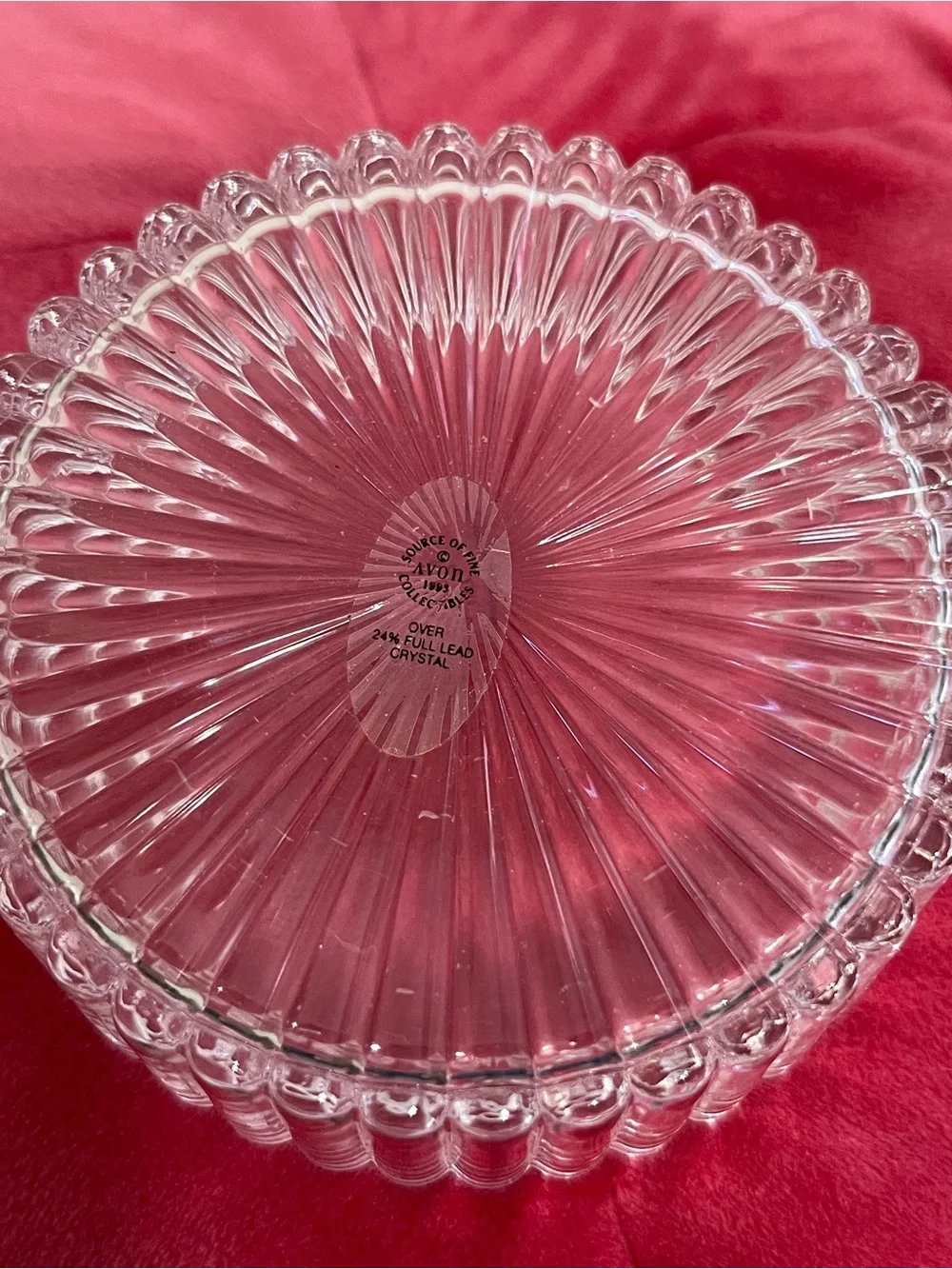 Hummel Goebel Vintage 1993 Round Glass Dresser Trinket Box Jar Girl on Lid Avon